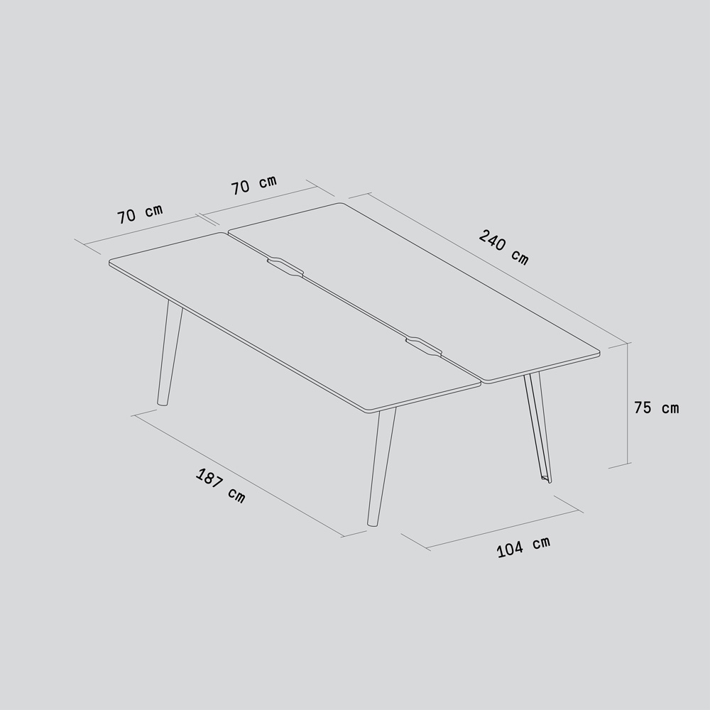 Open-Space-Schreibtisch NEW MODERN 4 Plätze - Multiplex weiß