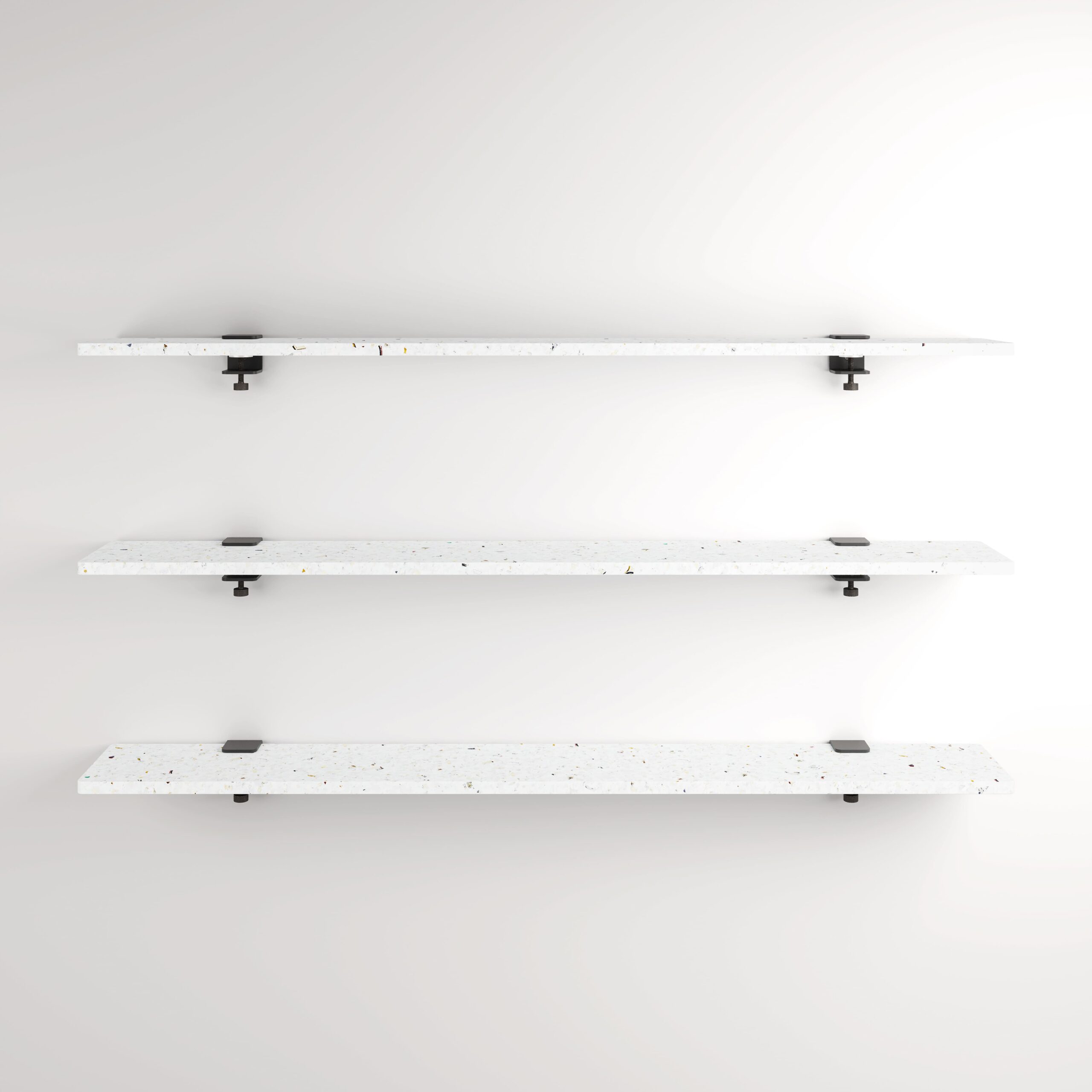 Set of 3 BRACKET wall shelves - Venezia recycled plastic - 60 to 150cm