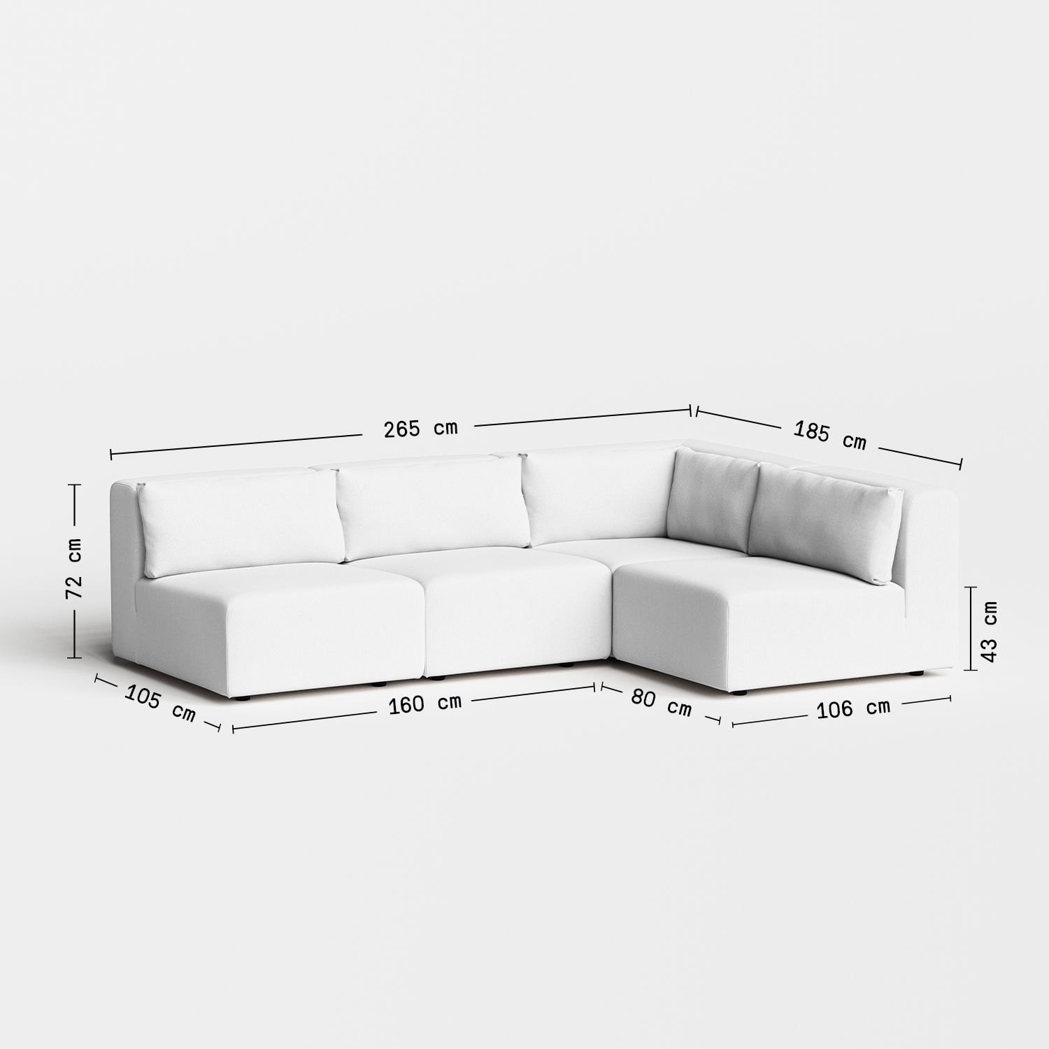 BRIDGE corner sofa - 3 to 4 seats