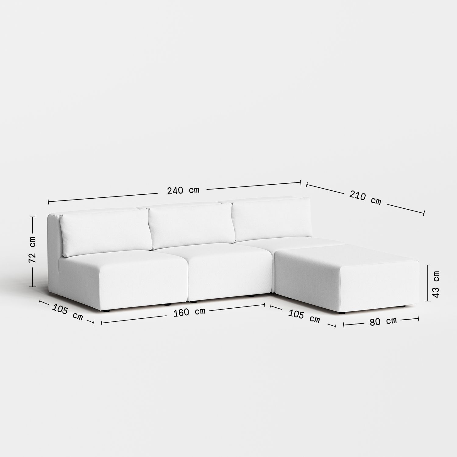 BRIDGE corner sofa - 3 to 4 seats