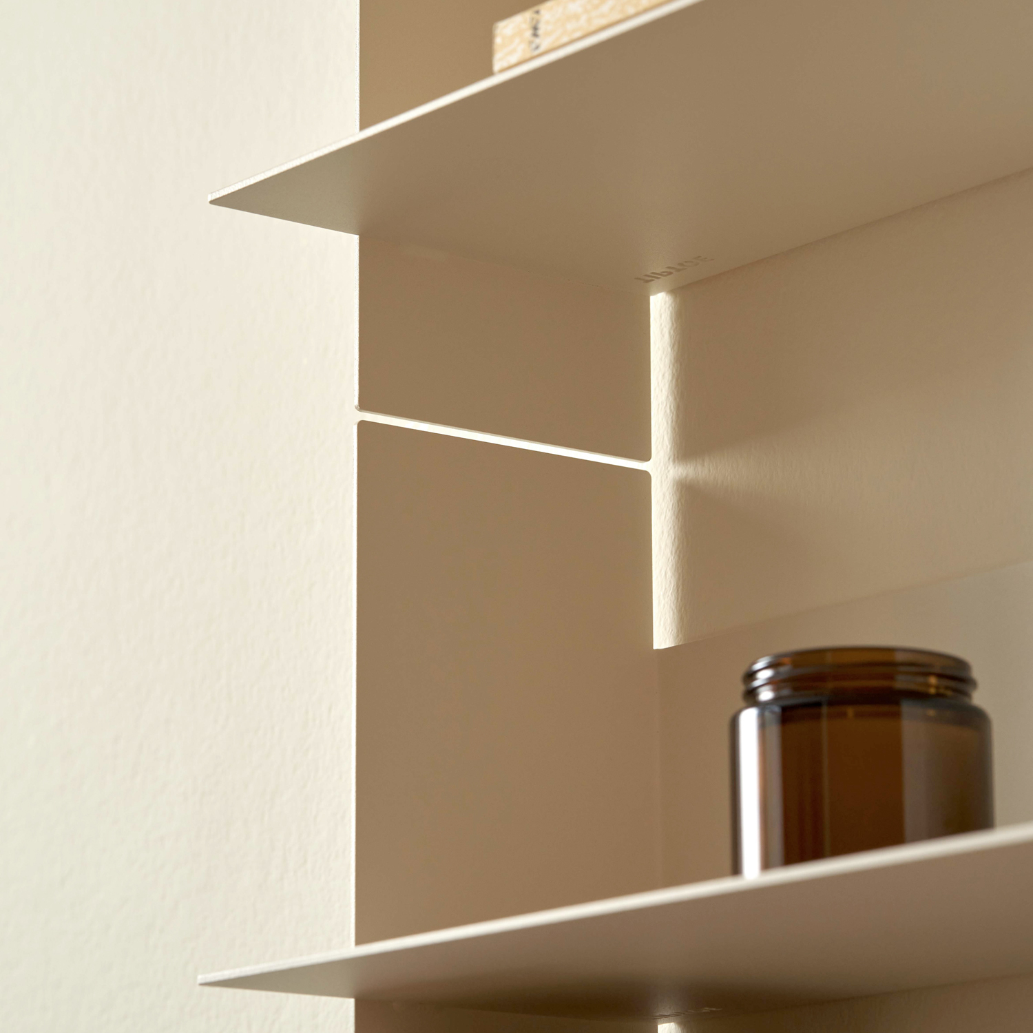 Set of 3 PLI steel wall shelves - 30 to 60cm