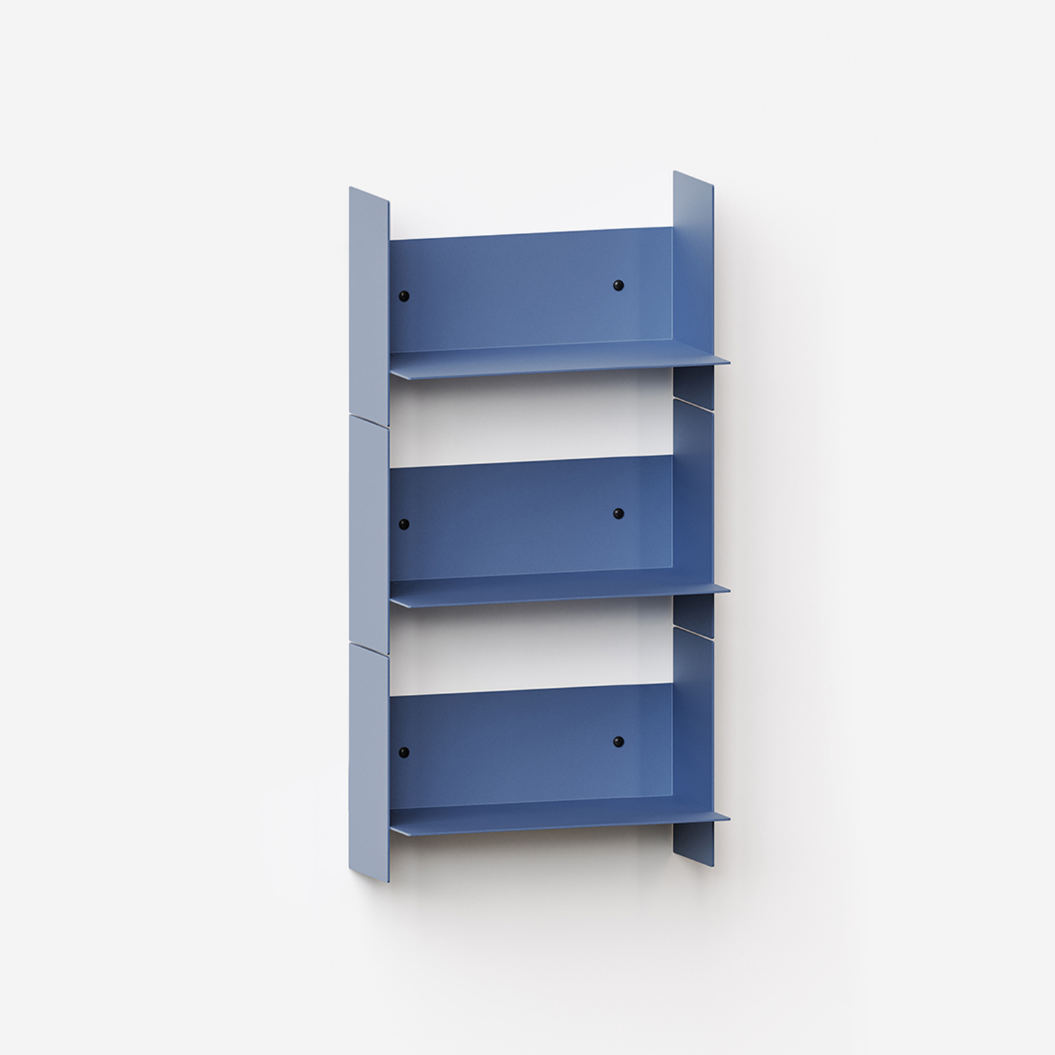 Set of 3 PLI steel wall shelves - 30 to 60cm