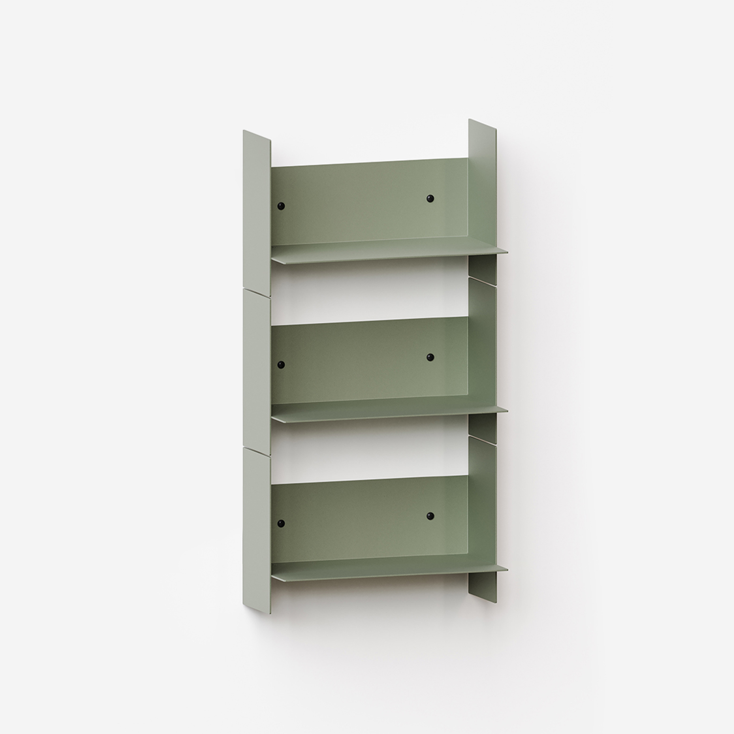 Set of 3 PLI steel wall shelves - 30 to 60cm