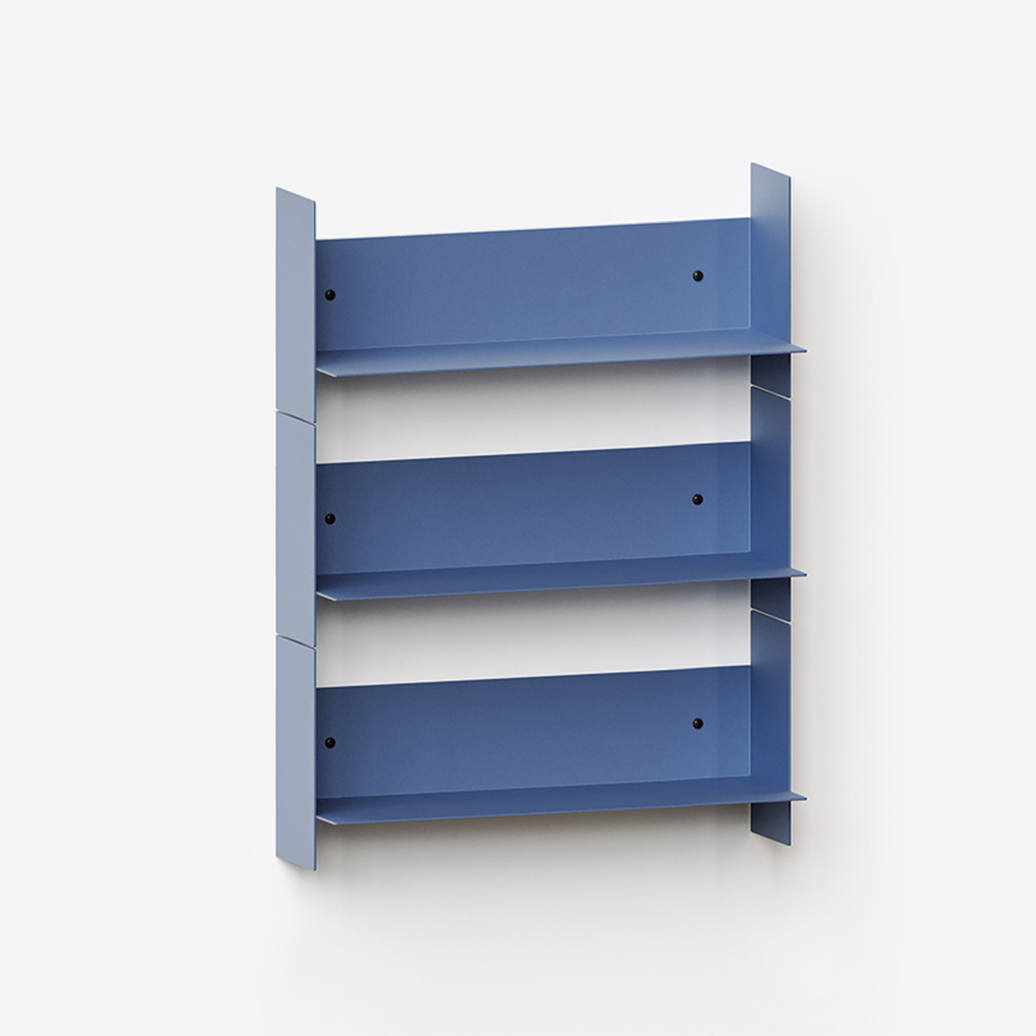 Set of 3 PLI steel wall shelves - 30 to 60cm