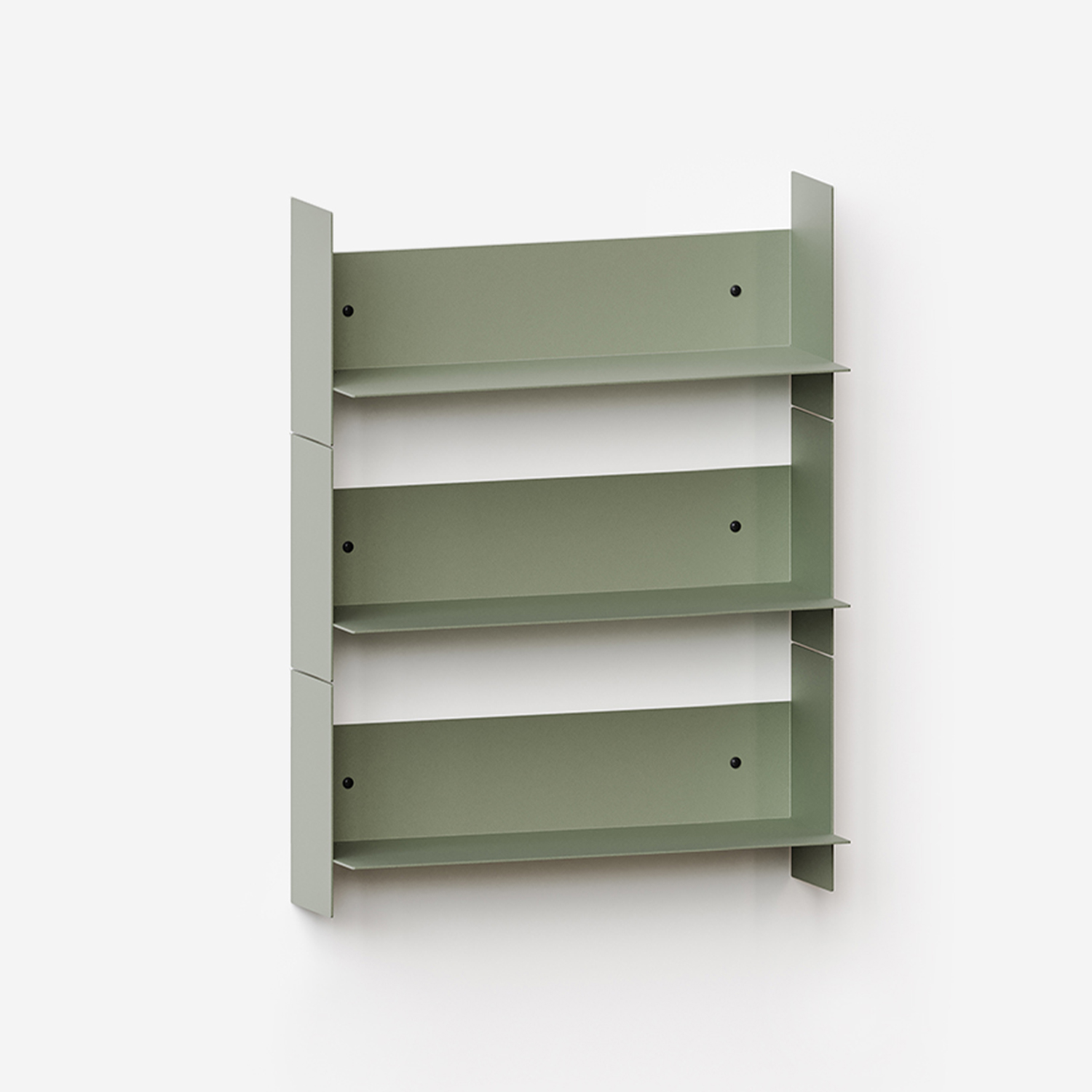 Set of 3 PLI steel wall shelves - 30 to 60cm