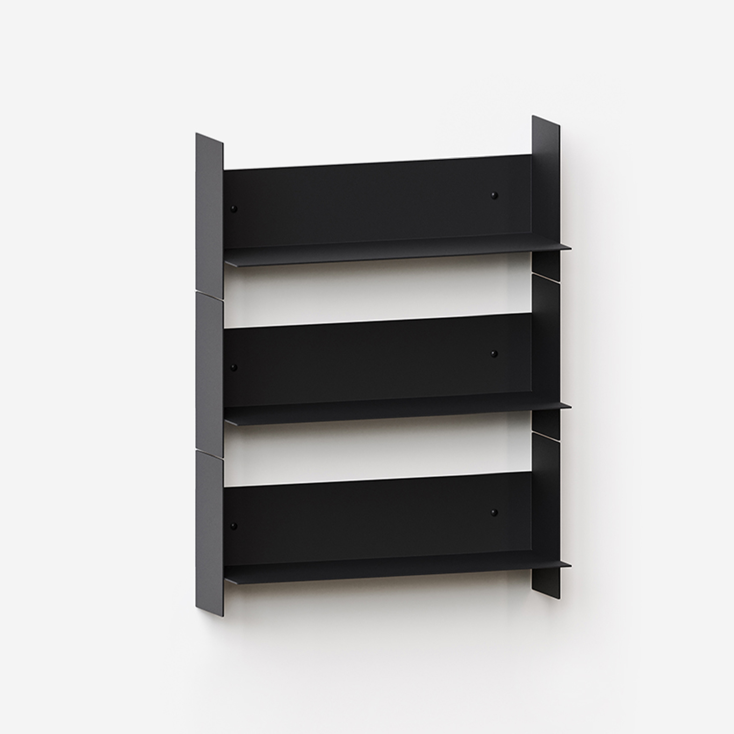 Set of 3 PLI steel wall shelves - 30 to 60cm