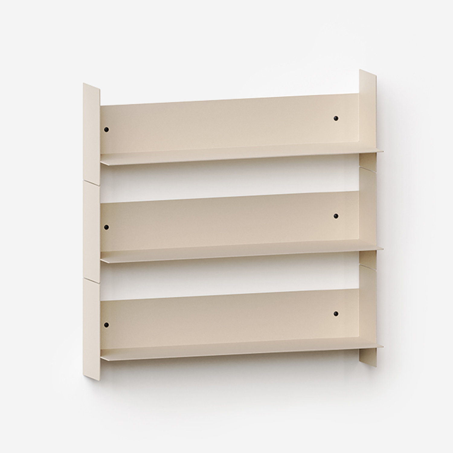 Set of 3 PLI steel wall shelves - 30 to 60cm