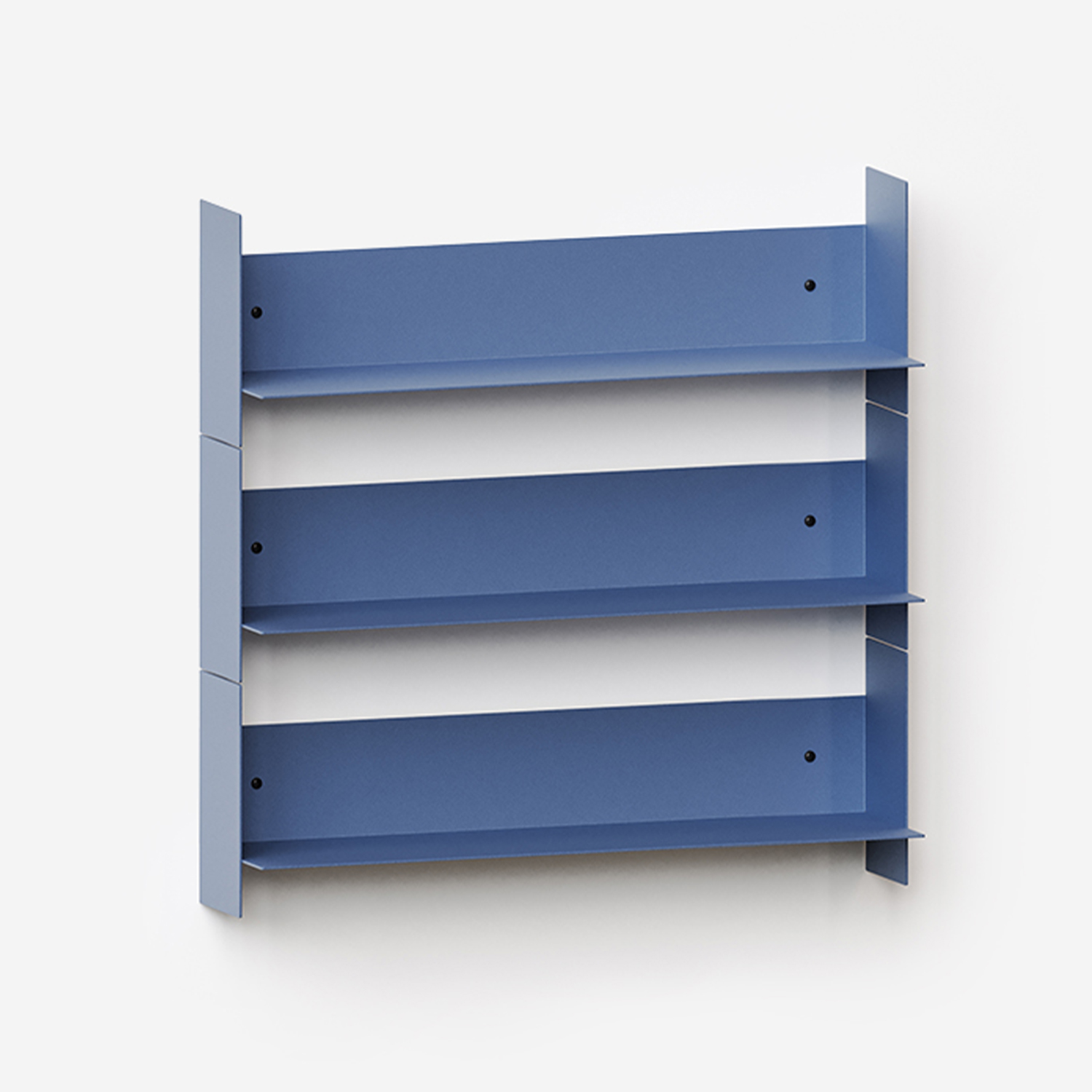 Set of 3 PLI steel wall shelves - 30 to 60cm