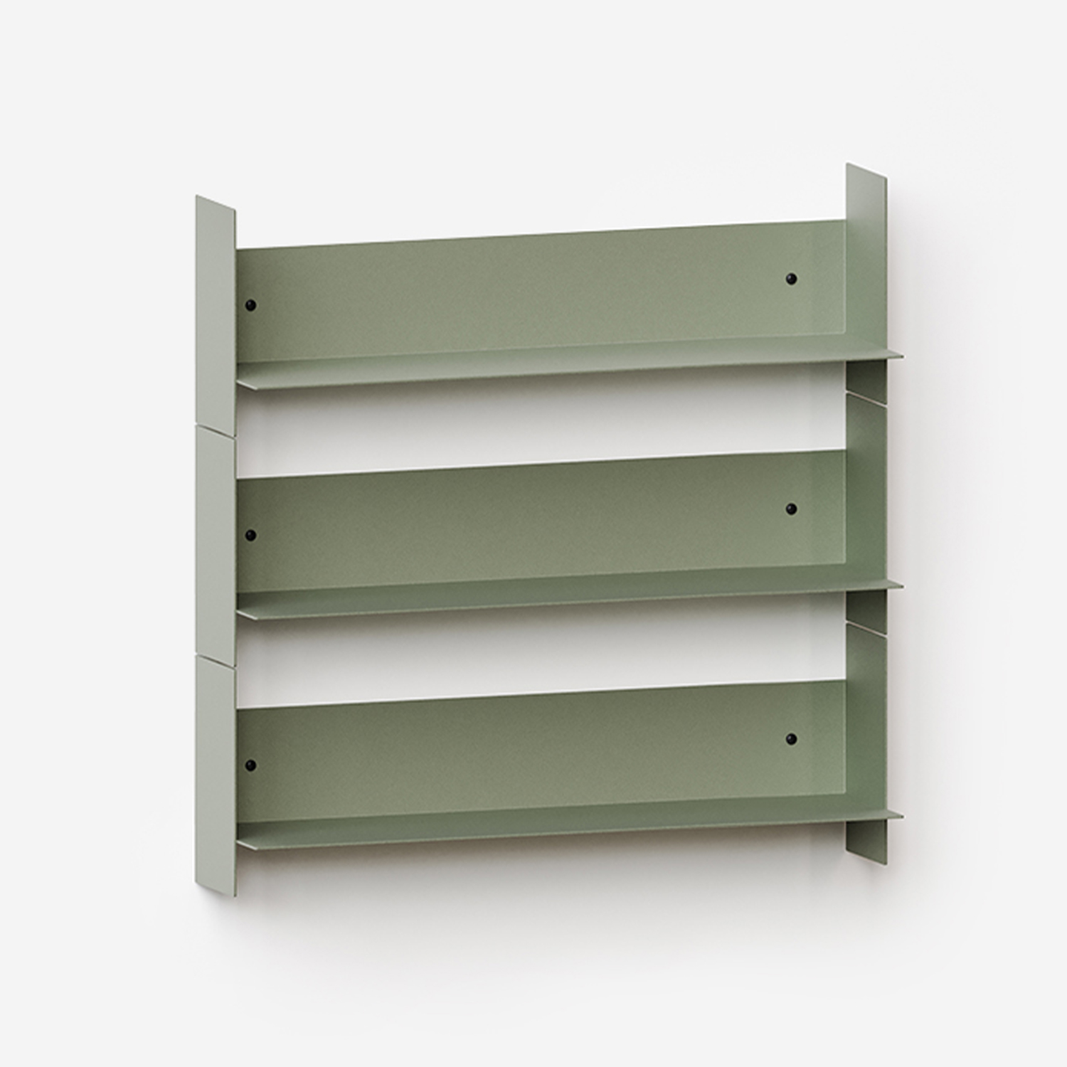 Set of 3 PLI steel wall shelves - 30 to 60cm