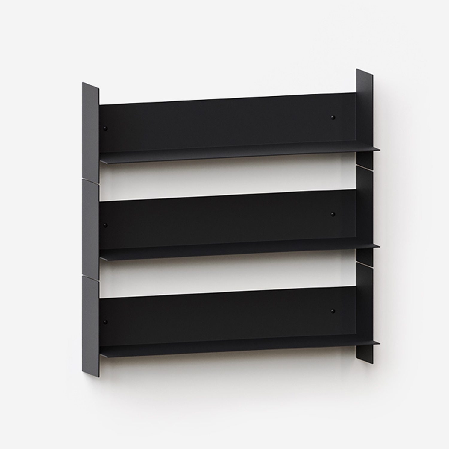 Set of 3 PLI steel wall shelves - 30 to 60cm