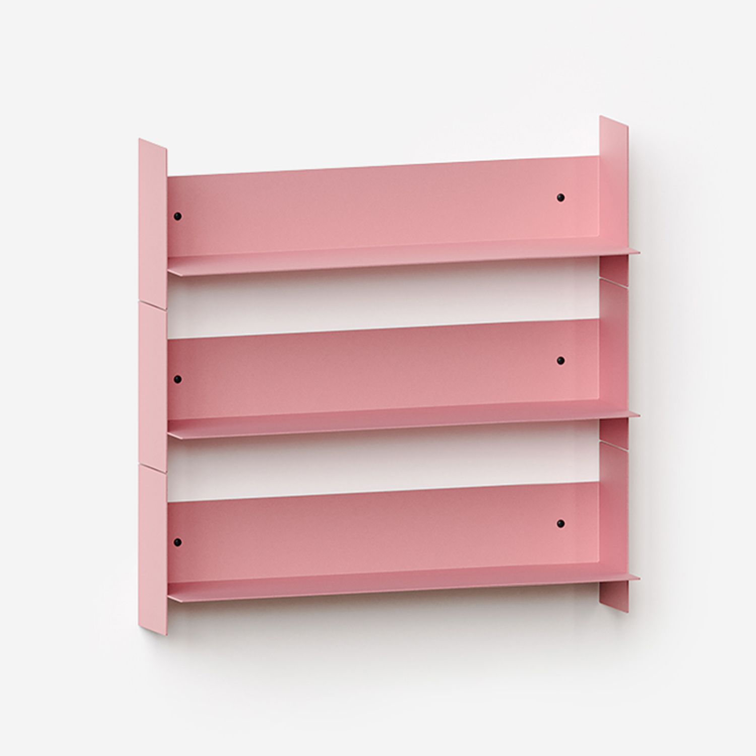 Set of 3 PLI steel wall shelves - 30 to 60cm