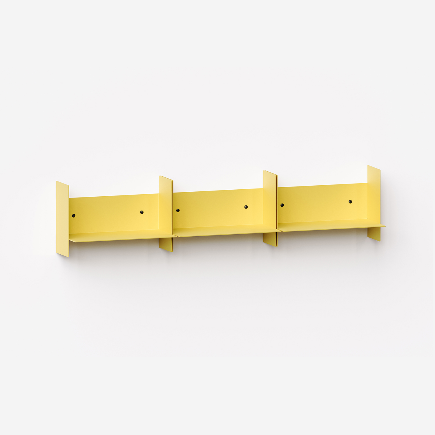 Set of 3 PLI steel wall shelves - 30 to 60cm