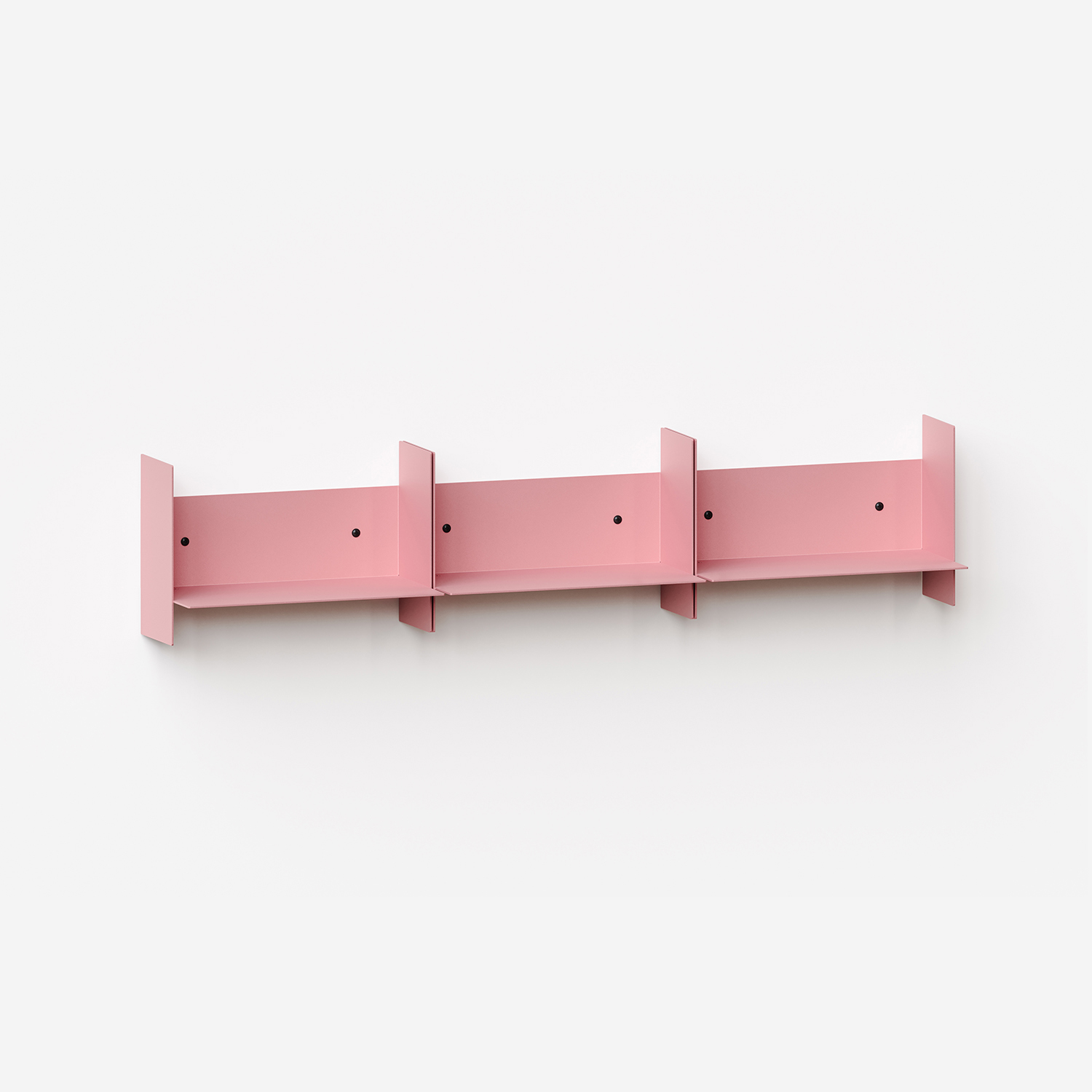 Set of 3 PLI steel wall shelves - 30 to 60cm