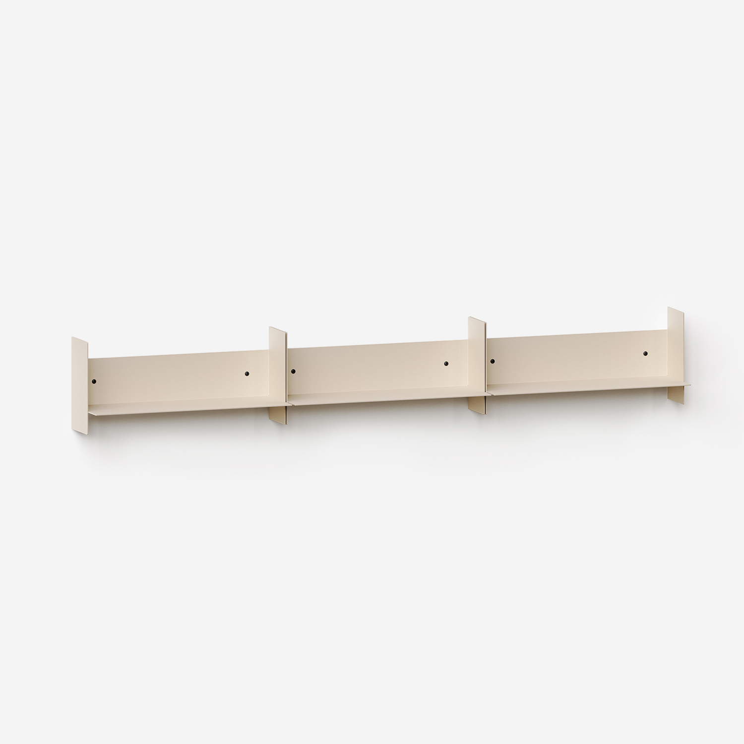 Set of 3 PLI steel wall shelves - 30 to 60cm