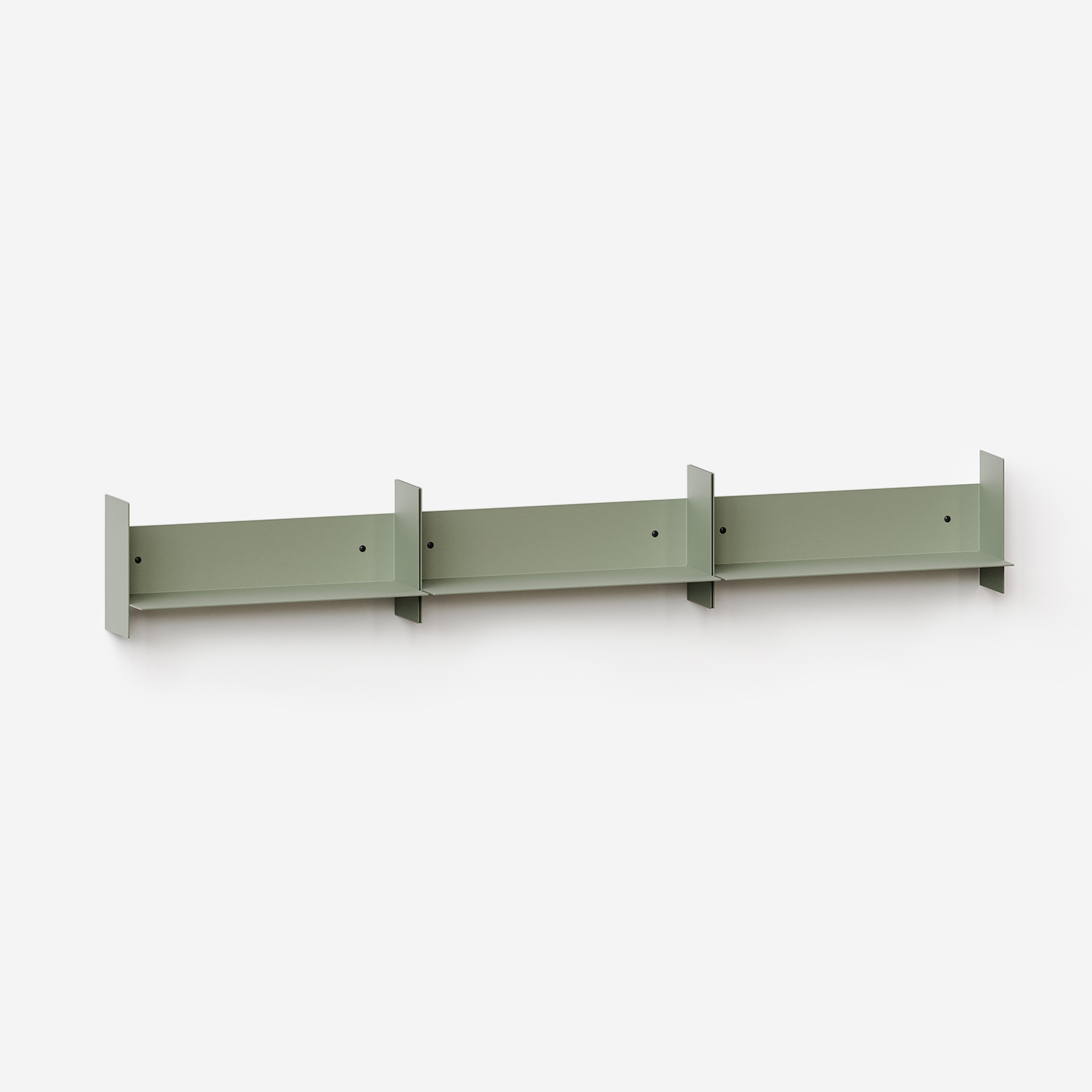 Set of 3 PLI steel wall shelves - 30 to 60cm