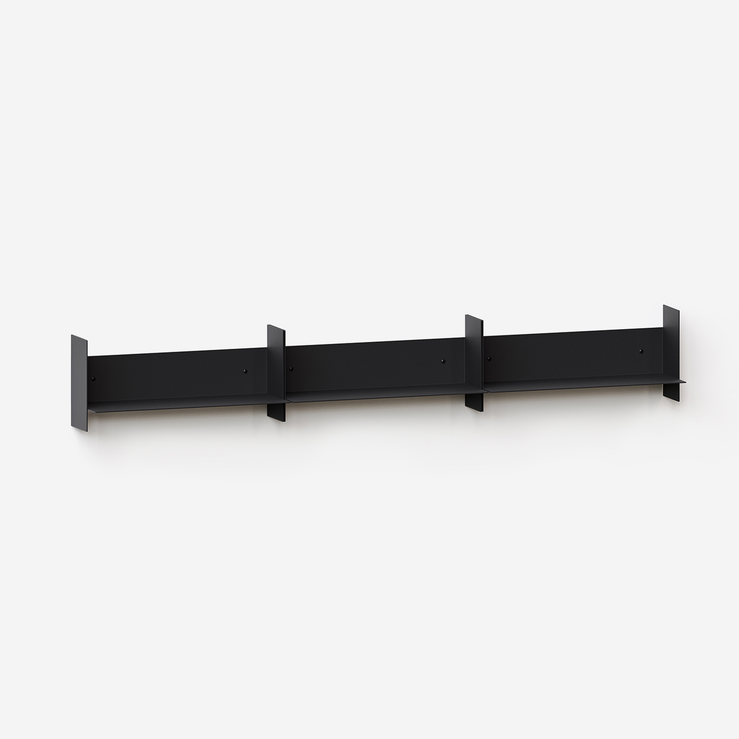 Set of 3 PLI steel wall shelves - 30 to 60cm