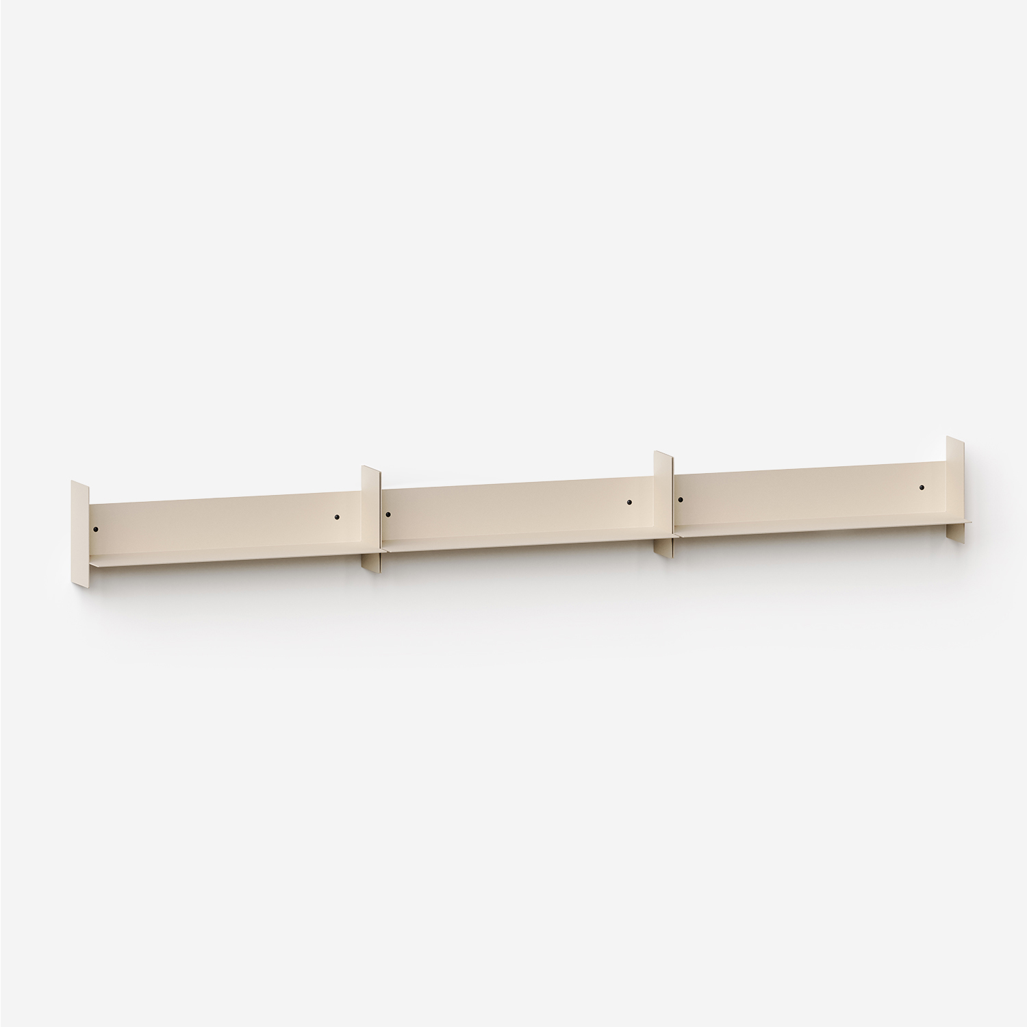 Set of 3 PLI steel wall shelves - 30 to 60cm