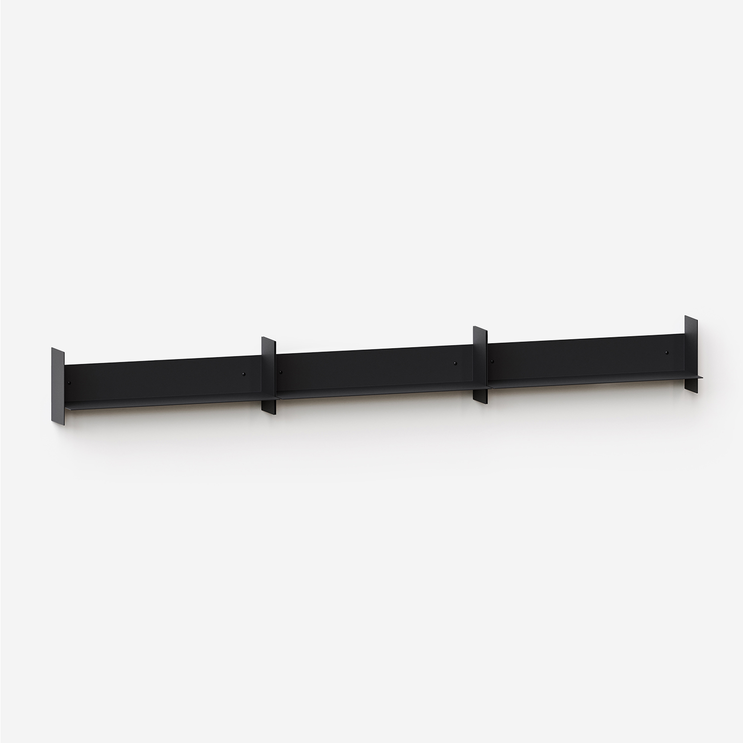 Set of 3 PLI steel wall shelves - 30 to 60cm