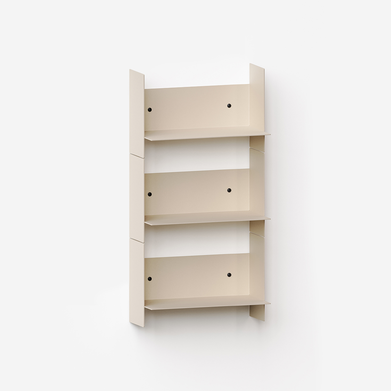 Set of 3 PLI steel wall shelves - 30 to 60cm