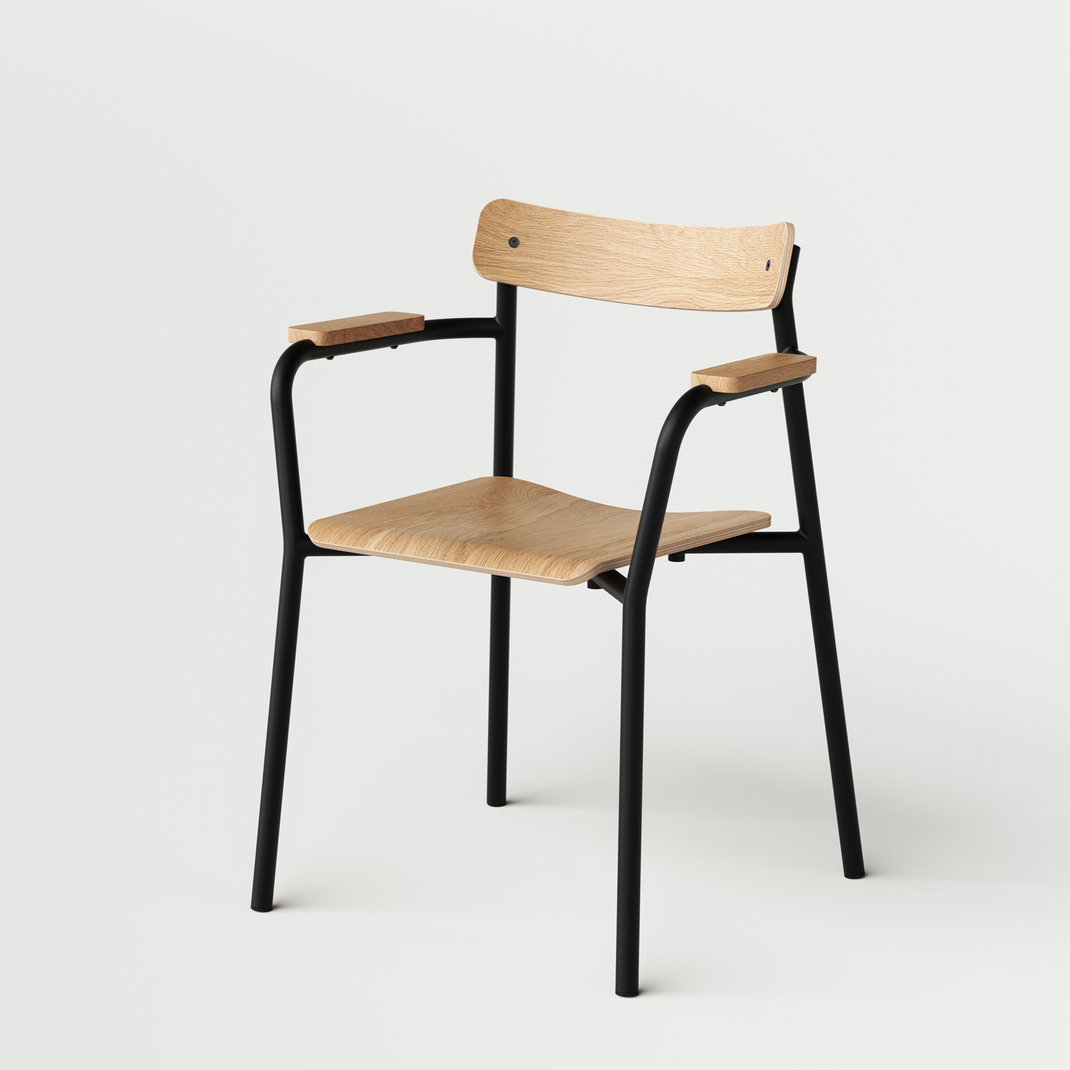 ÉTUDE chair with armrests - eco-certified wood