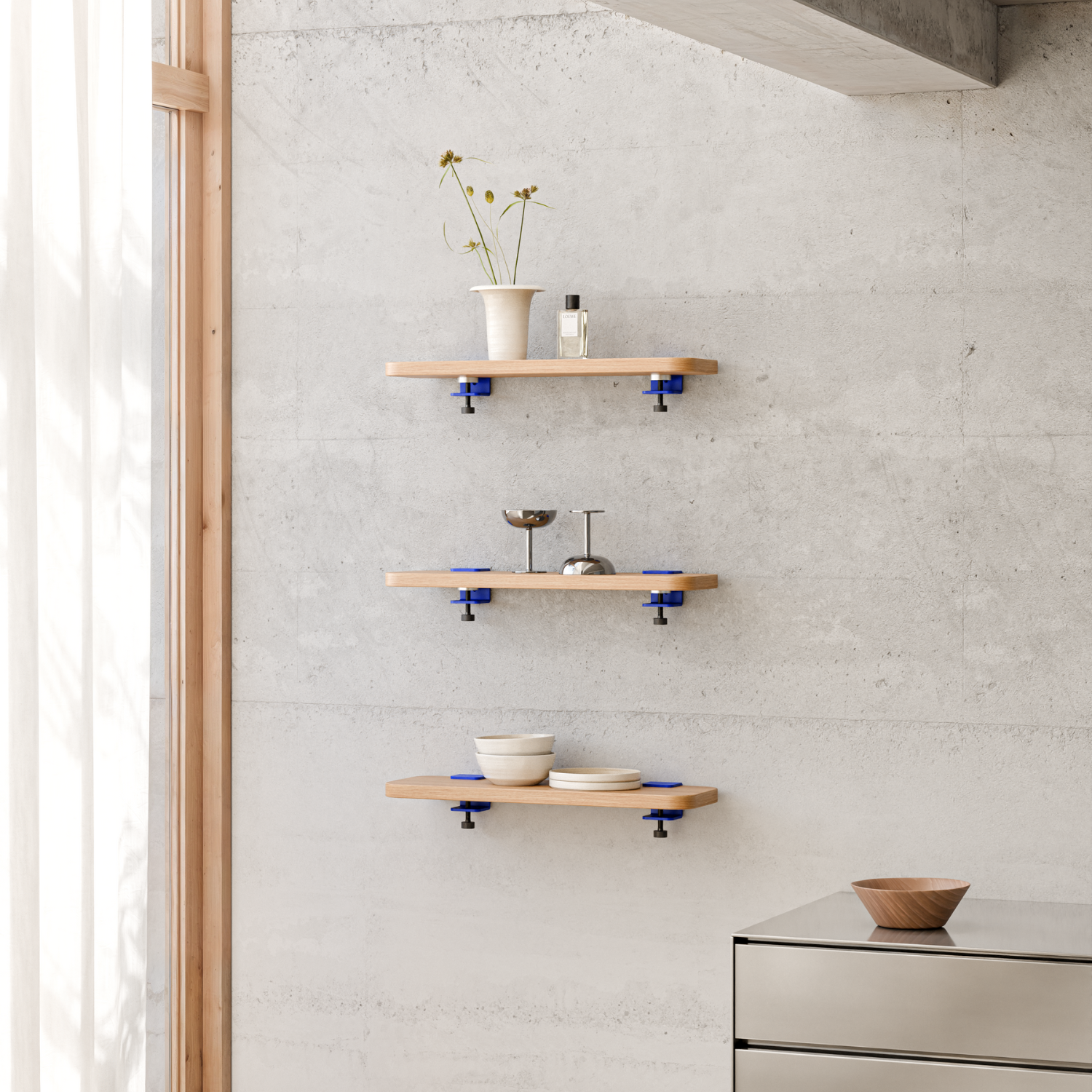 TIPTOE x KLEIN BLUE® - Wall shelf 60 to 150cm